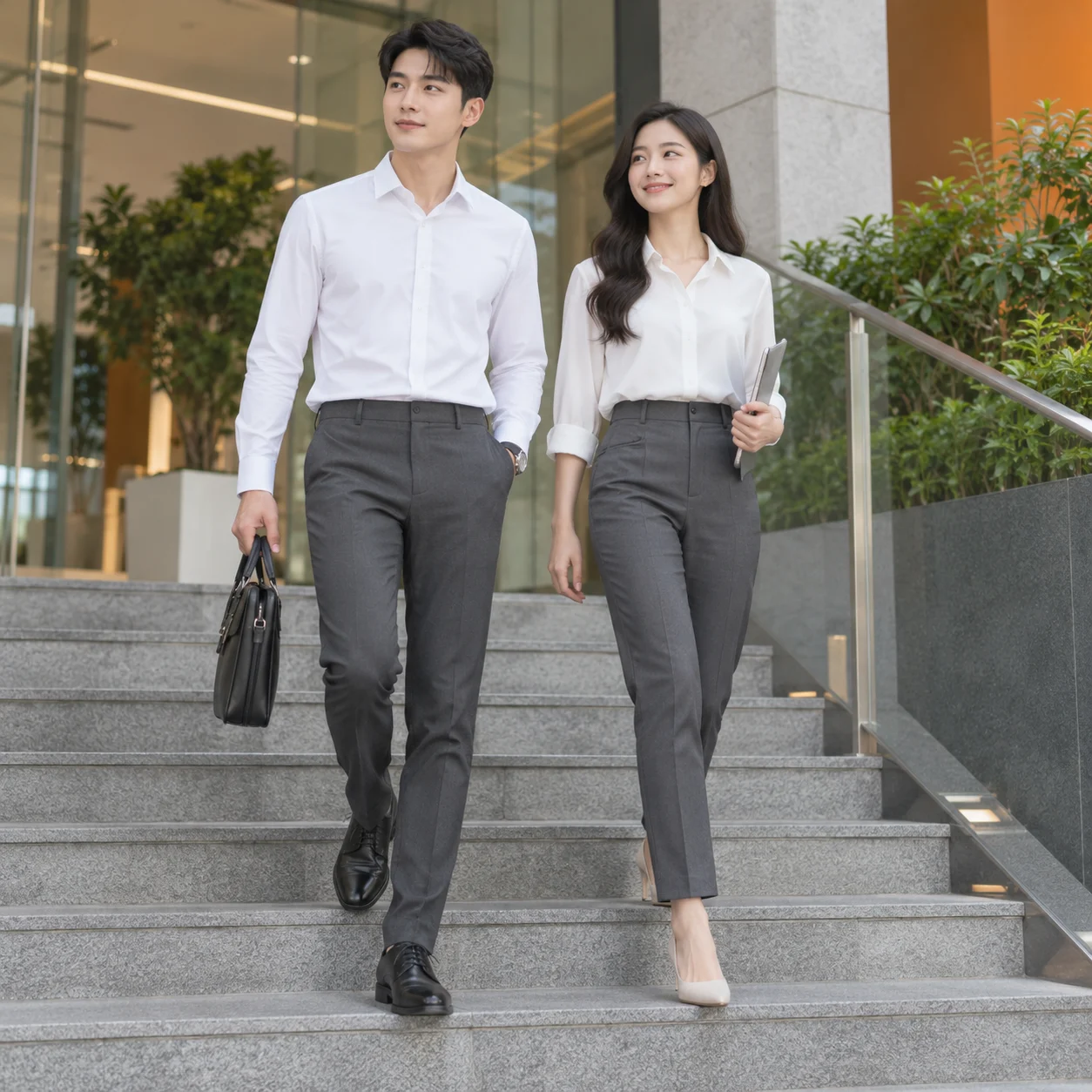 Quần âu nam tuytsi xám than dáng slim-fit