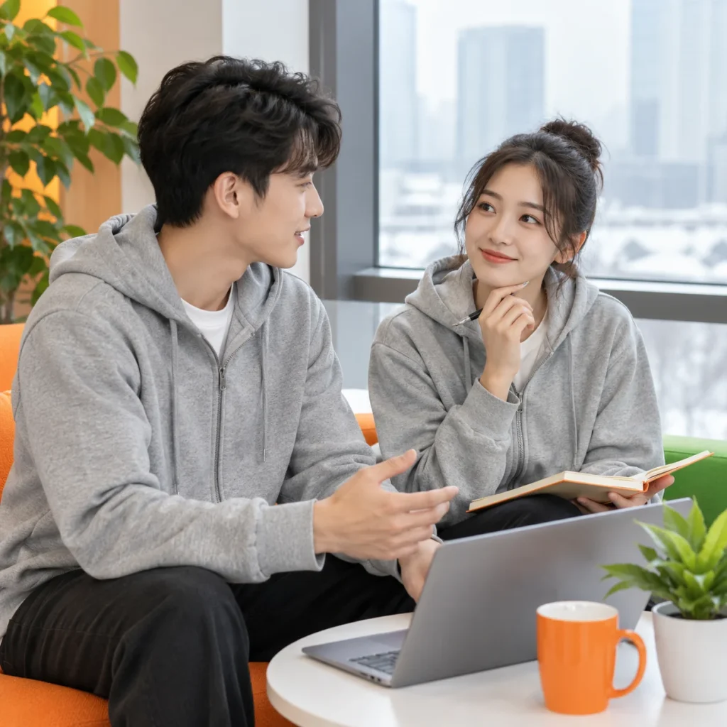 Áo khoác nỉ đồng phục xám melange có khóa kéo
