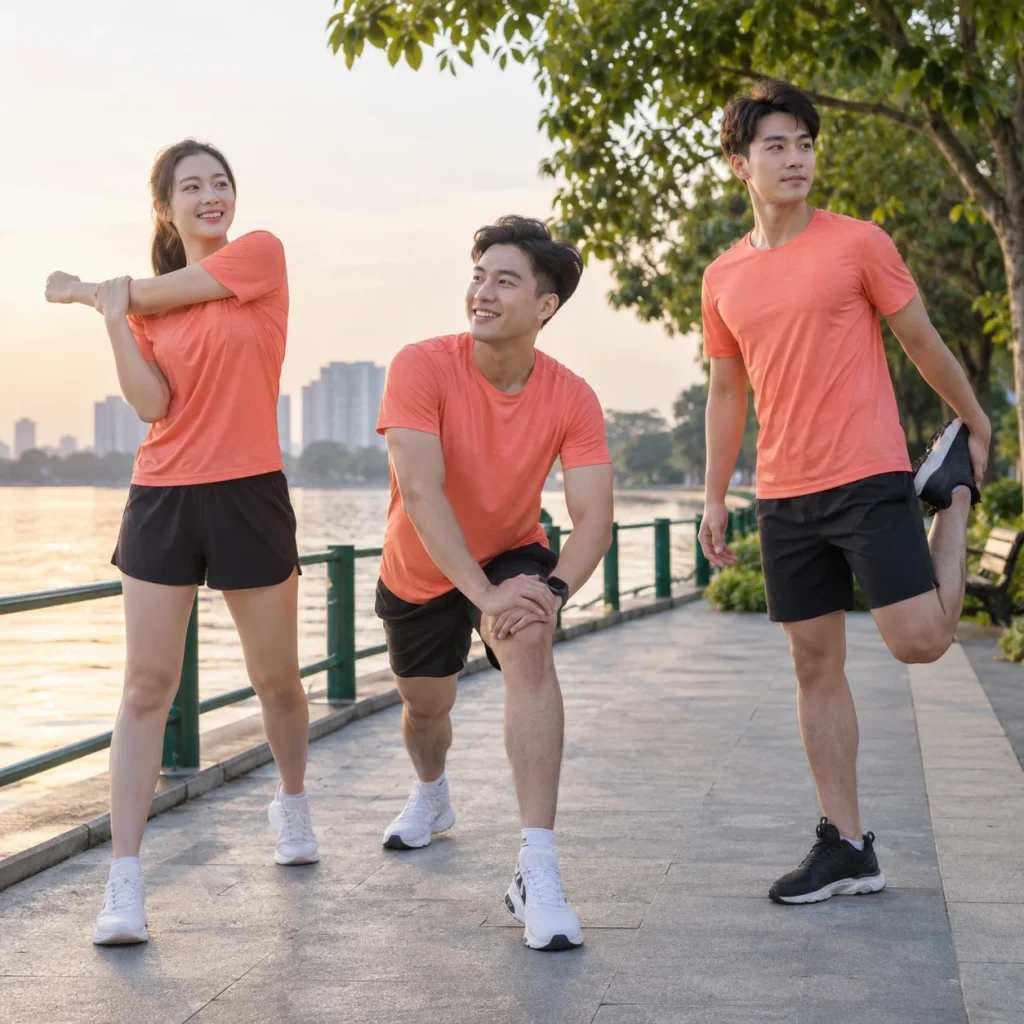 Áo sự kiện chạy bộ polyester cam san hô