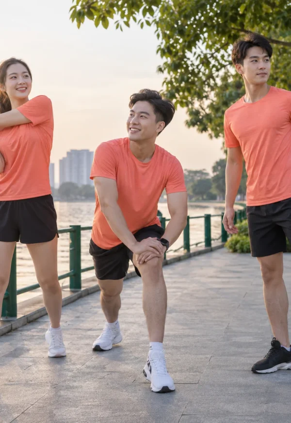 Áo sự kiện chạy bộ polyester cam san hô