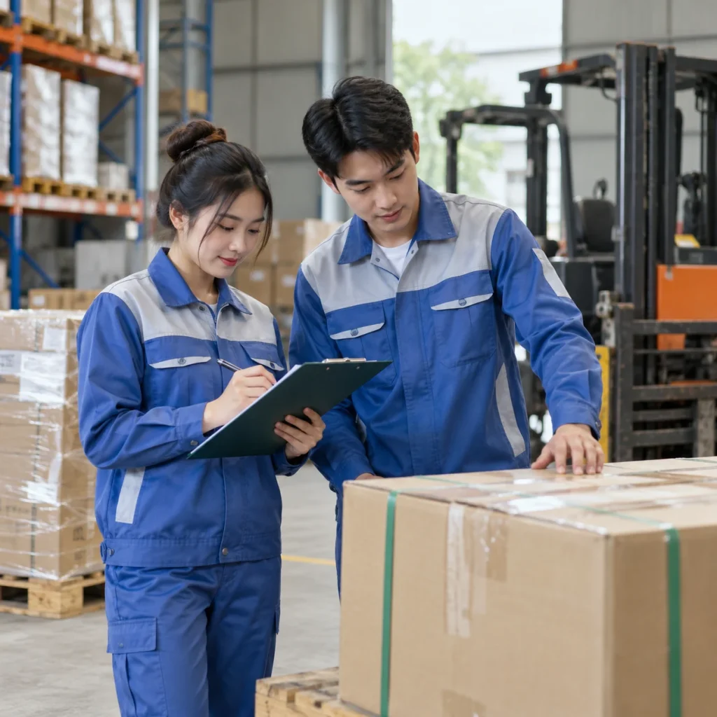 Bộ công nhân kaki xanh dương phối xám sáng
