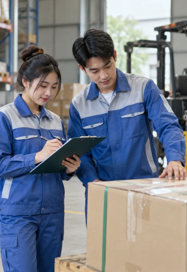 Bộ công nhân kaki xanh dương phối xám sáng