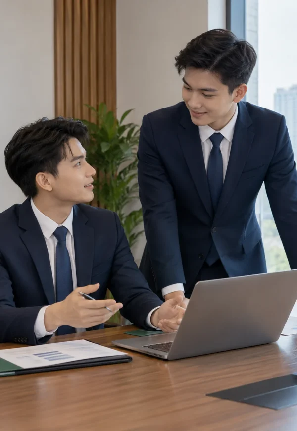 Bộ công sở nam xanh than áo vest một khuy