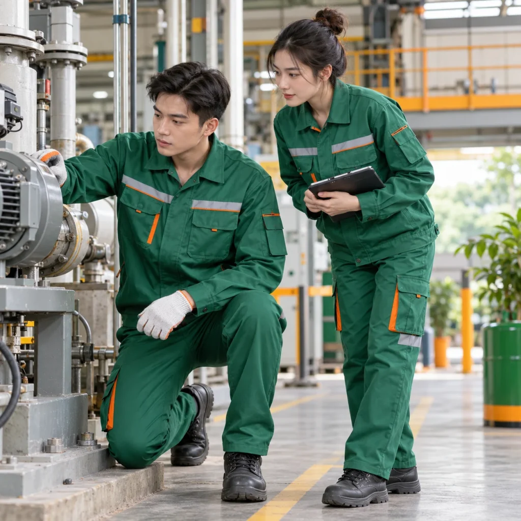 Đồng phục bảo hộ kaki xanh công nghiệp đa túi
