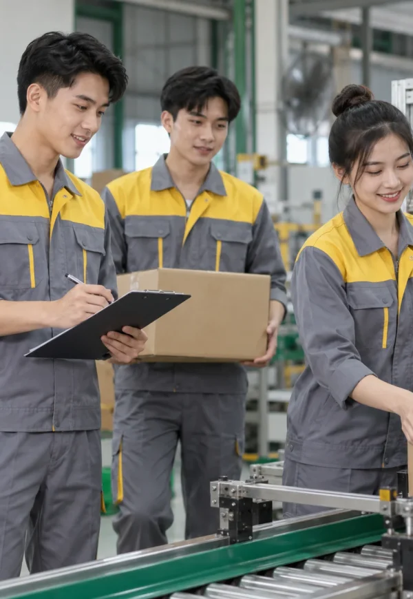 Bộ đồng phục công nhân xanh ghi phối vàng an toàn