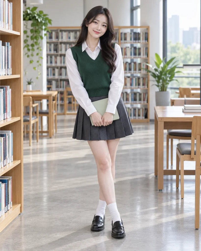 Đồng phục giáo dục xanh lá thanh lịch