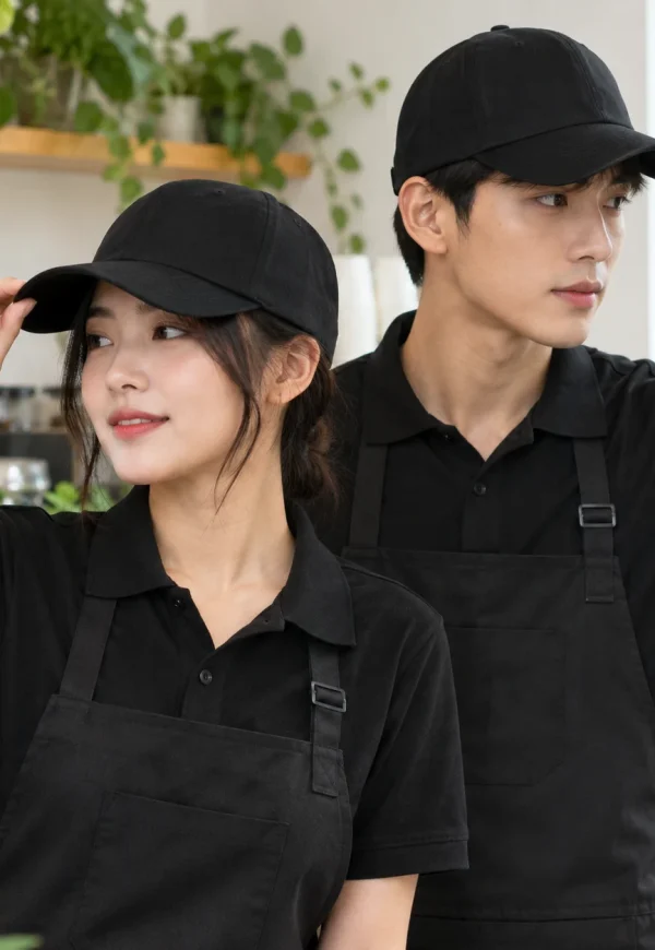 Mũ lưỡi trai đồng phục kaki đen thêu biểu tượng