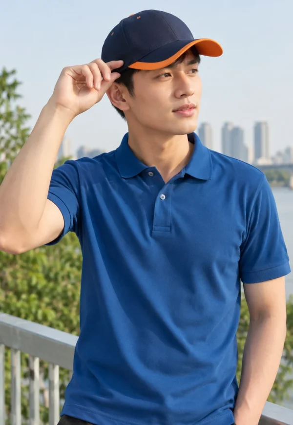 Mũ lưỡi trai đồng phục xanh navy phối cam