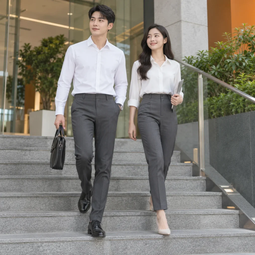 Quần âu nam tuytsi xám than dáng slim-fit